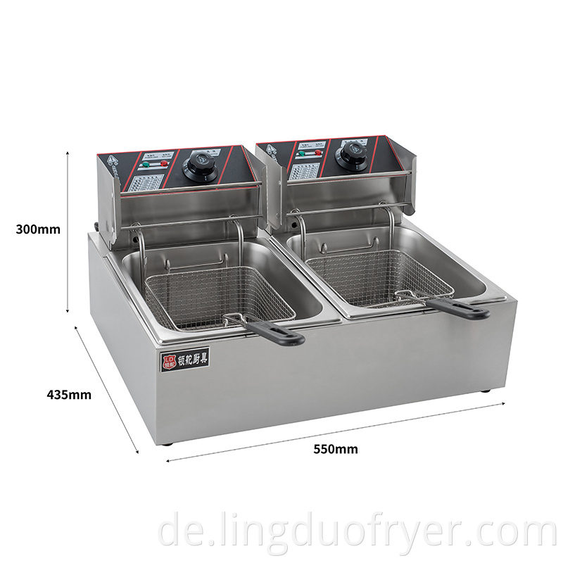 Dual tanks electric fryer with baskets